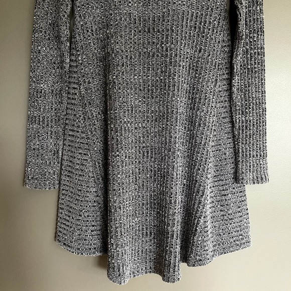 Lovers + Friends Shannon Dress Grey Ribbed Marled Mini Babydoll Swing Size Small - Picture 7 of 14